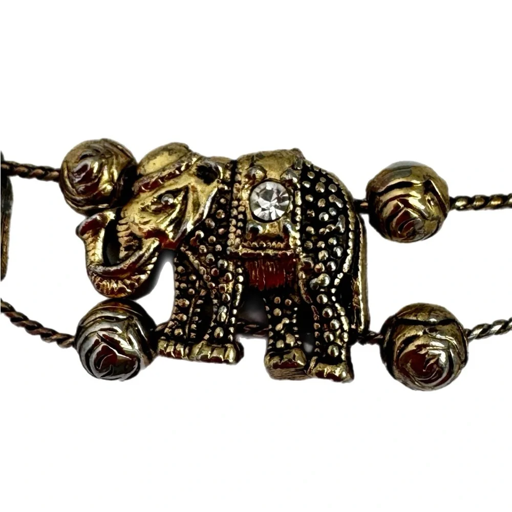 Antique-Style Link Elephant Bracelet
